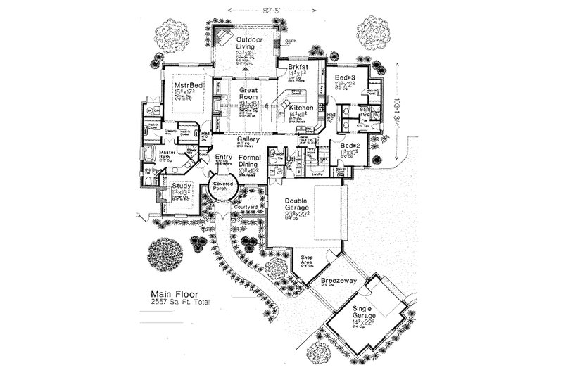 Architectural House Design - Floor Plan - Main Floor for European House Plan #310-962 - 3 bed, 3.5 bath