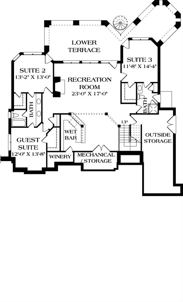 Architectural House Design - Craftsman Floor Plan - Lower Floor Plan #453-22