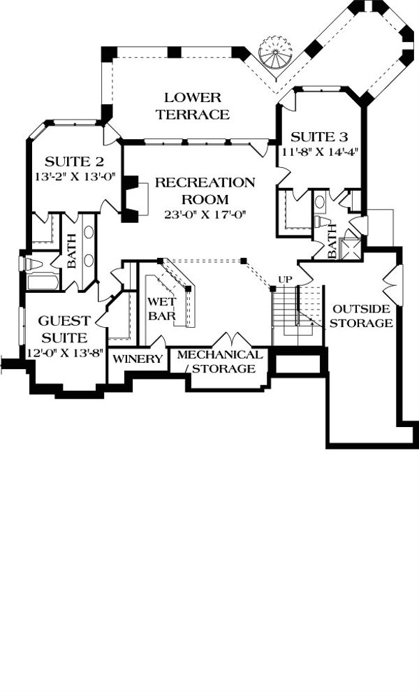 House Design - Craftsman Floor Plan - Lower Floor Plan #453-22