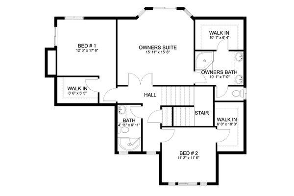 Architectural House Design - Traditional Floor Plan - Upper Floor Plan #1060-346
