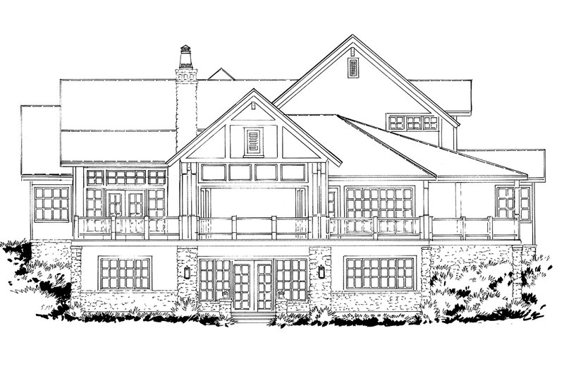 Home Plan - Exterior - Rear Elevation 1 for Country House Plan #942-56 - 4 bed, 4.5 bath