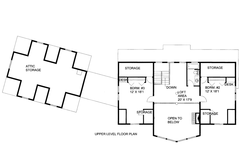 Dream House Plan - Floor Plan - Upper Floor for Craftsman House Plan #117-794 - 3 bed, 4 bath