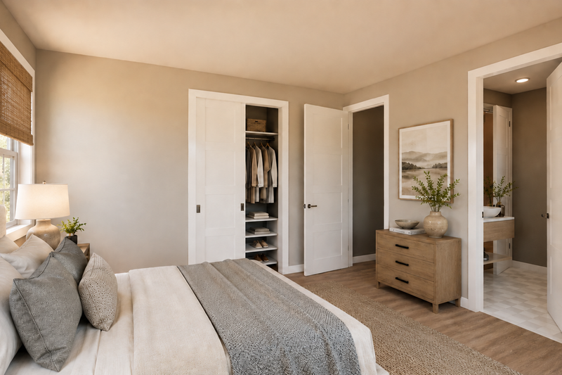 Architectural House Design - Interior - Bedroom for Farmhouse House Plan #48-1226 - 2 bed, 2 bath
