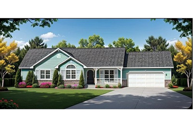 House Blueprint - Ranch Exterior - Front Elevation Plan #58-127