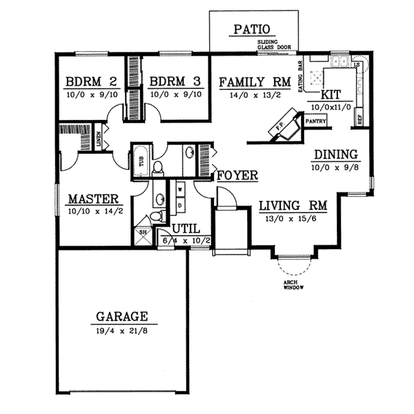 House Design - Traditional Floor Plan - Main Floor Plan #91-106