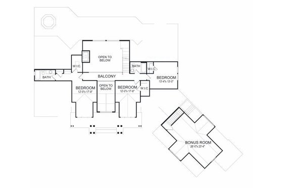 Floor Plan - Upper Floor for Traditional House Plan #417-411 - 4 bed, 3.5 bath