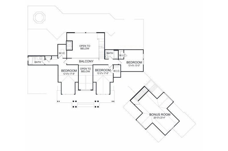 Home Plan - Floor Plan - Upper Floor for Traditional House Plan #417-411 - 4 bed, 3.5 bath