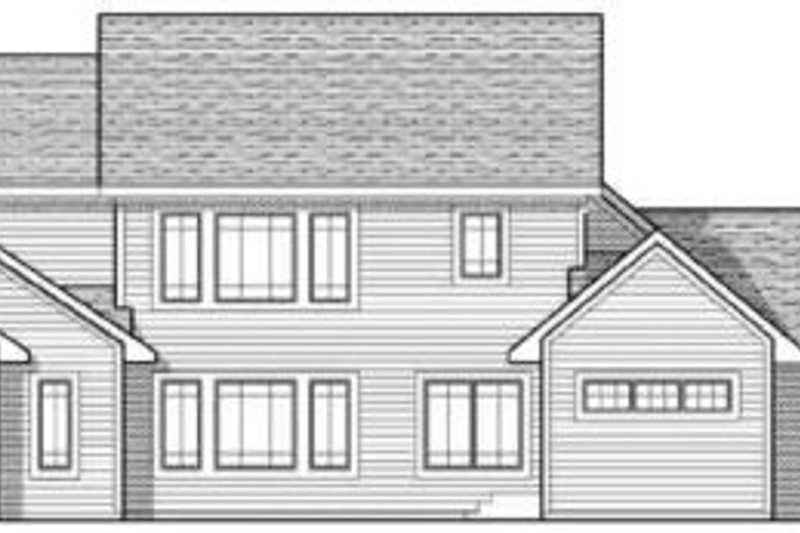 Home Plan - Exterior - Rear Elevation for European House Plan #70-631 - 4 bed, 3.5 bath