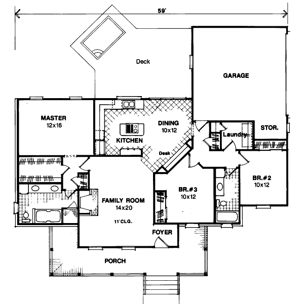 Architectural House Design - Country Floor Plan - Main Floor Plan #41-119
