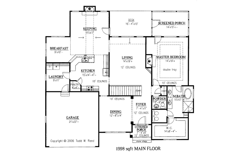 Dream House Plan - Floor Plan - Main Floor for Country House Plan #437-39 - 3 bed, 3.5 bath