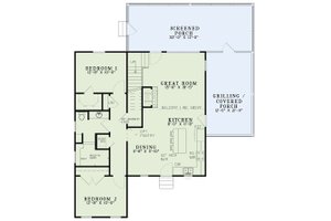 Floor Plan - Main Floor for Country House Plan #17-2534 - 3 bed, 2 bath