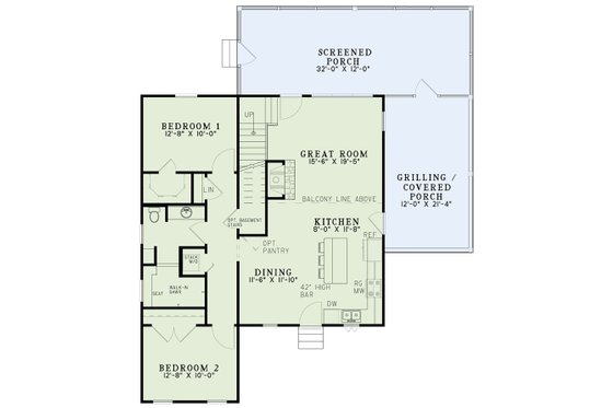 Floor Plan - Main Floor for Country House Plan #17-2534 - 3 bed, 2 bath