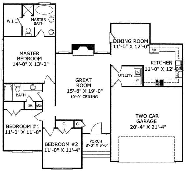Traditional Floor Plan - Main Floor Plan #412-101