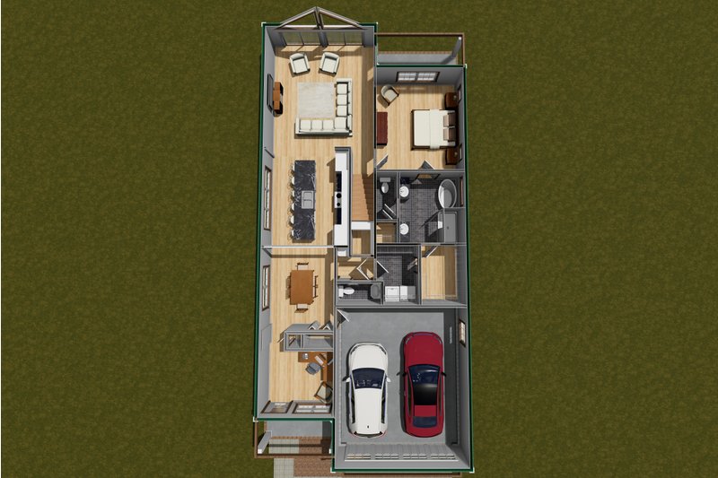 House Blueprint - Floor Plan - Main Floor for Cottage House Plan #513-2271 - 3 bed, 2.5 bath