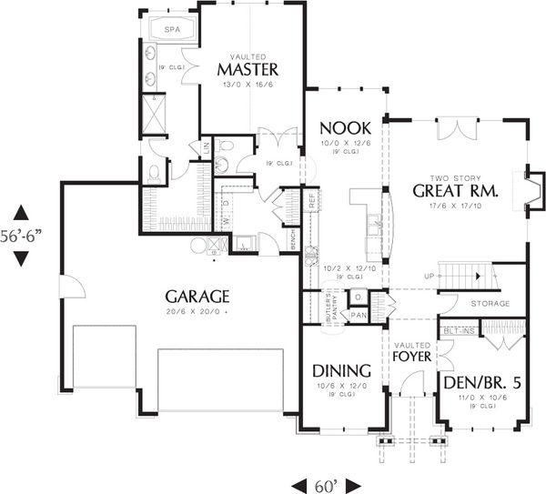 Home Plan - Craftsman Floor Plan - Main Floor Plan #48-632