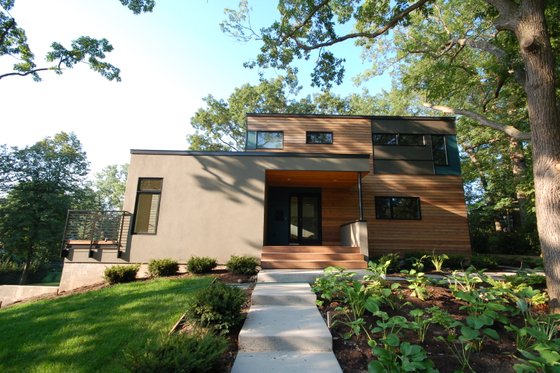 Exterior - Front Elevation for Modern House Plan #909-10 - 3 bed, 3 bath