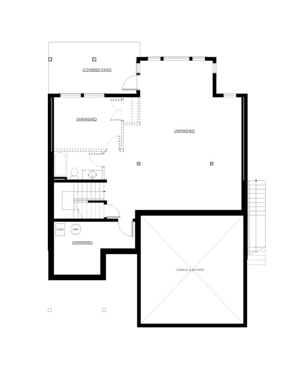 Farmhouse Floor Plan - Lower Floor Plan #1114-14
