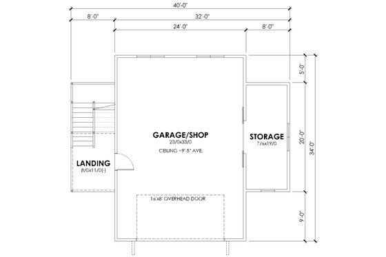 Floor Plan - Main Floor for Farmhouse House Plan #1105-21 - 1 bed, 1 bath