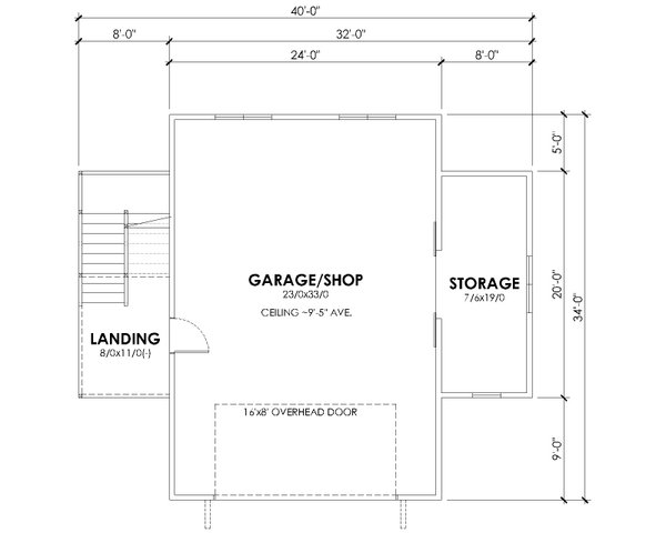 Floor Plan - Main Floor for Farmhouse House Plan #1105-21 - 1 bed, 1 bath