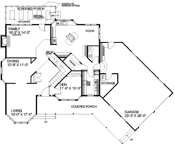 Architectural House Design - Traditional Floor Plan - Main Floor Plan #60-158