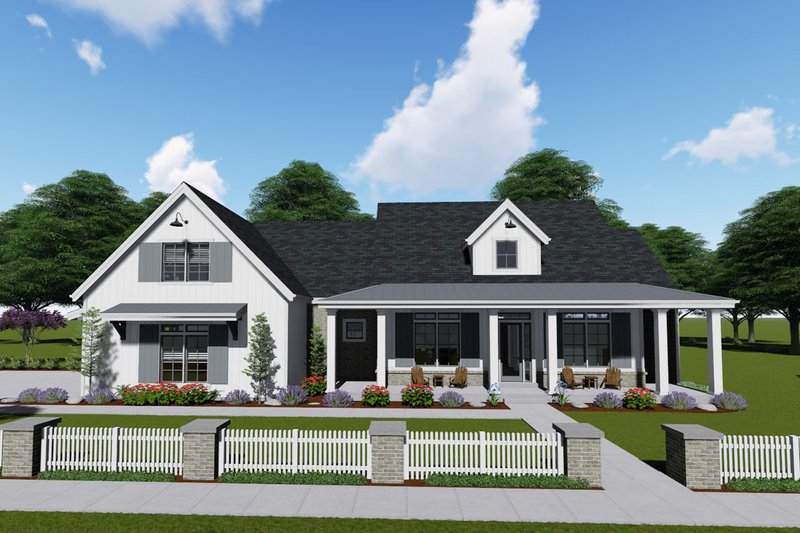 Dream House Plan - Farmhouse Exterior - Front Elevation Plan #1069-4