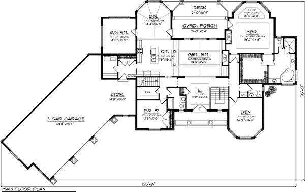 House Design - Ranch Floor Plan - Main Floor Plan #70-1063