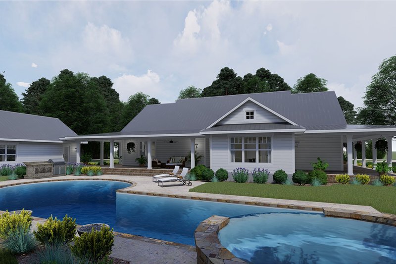 Dream House Plan - Exterior - Rear Elevation 2 for Farmhouse House Plan #120-254 - 3 bed, 2 bath