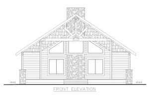 Exterior - Front Elevation 3 for Cabin House Plan #117-1026 - 2 bed, 1.5 bath