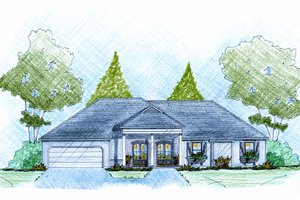 Ranch Exterior - Front Elevation Plan #36-502