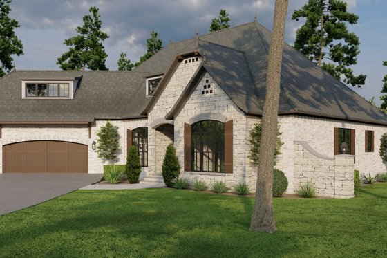 Exterior - Front Elevation 4 for European House Plan #17-2523 - 4 bed, 2.5 bath