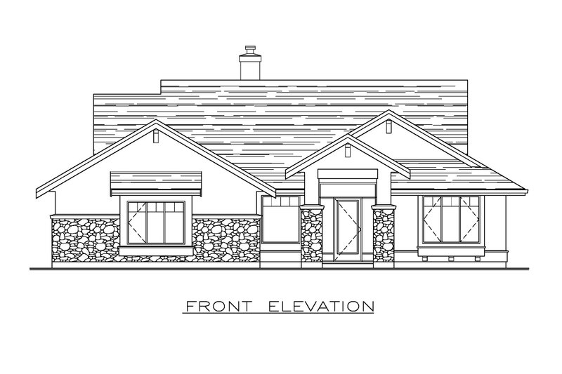 House Design - Exterior - Front Elevation 3 for Craftsman House Plan #1100-145 - 2 bed, 2 bath