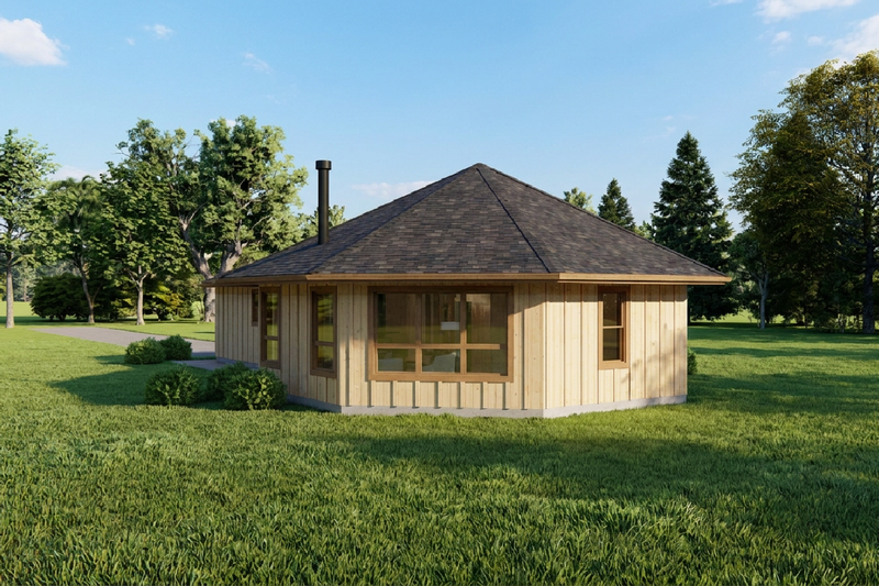 Dream House Plan - Exterior - Rear Elevation for Cottage House Plan #126-312 - 1 bed, 1 bath