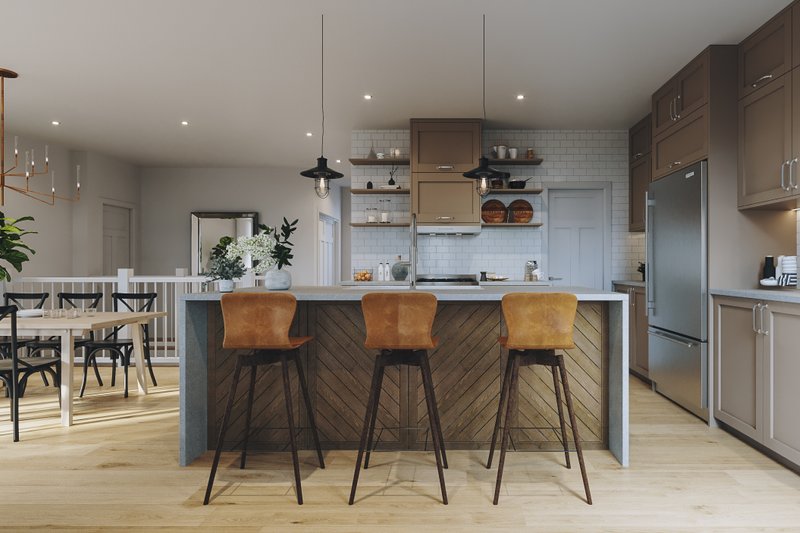 Architectural House Design - Interior - Kitchen 1 for Farmhouse House Plan #23-2738 - 2 bed, 2.5 bath