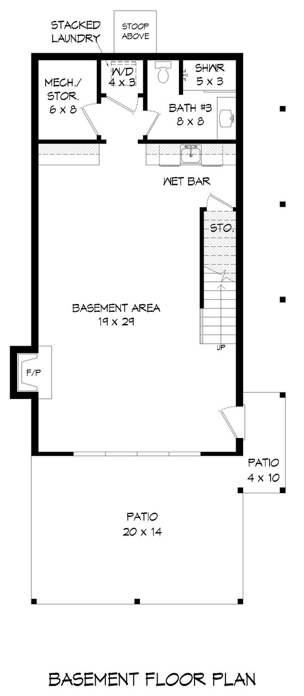 House Blueprint - Modern Floor Plan - Lower Floor Plan #932-772