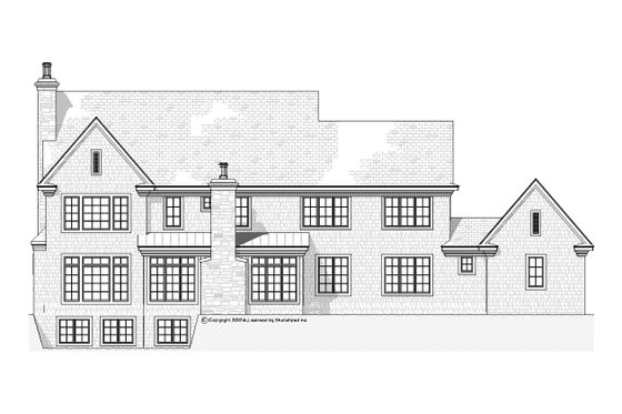 Exterior - Rear Elevation for European House Plan #901-84 - 4 bed, 3.5 bath