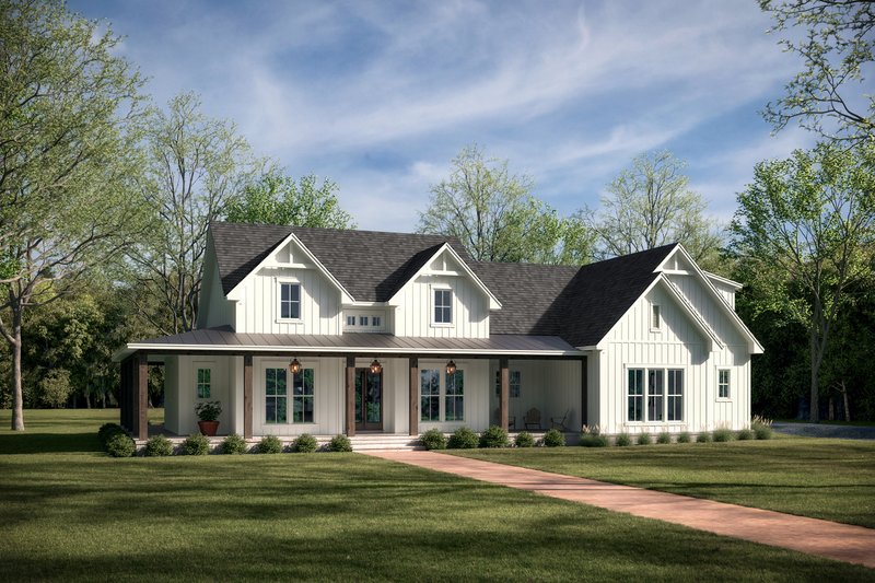 House Blueprint - Farmhouse Exterior - Front Elevation Plan #430-327