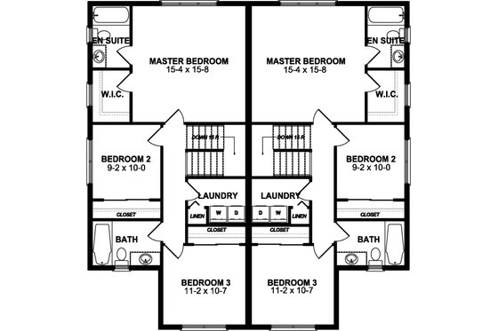 Floor Plan - Upper Floor for Craftsman House Plan #126-196 - 3 bed, 2.5 bath