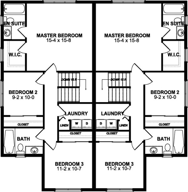 Craftsman Floor Plan - Upper Floor Plan #126-196