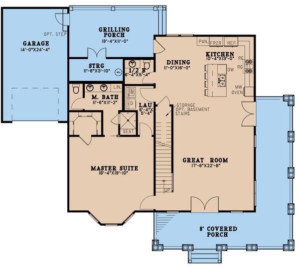 Dream House Plan - Craftsman Floor Plan - Main Floor Plan #923-240
