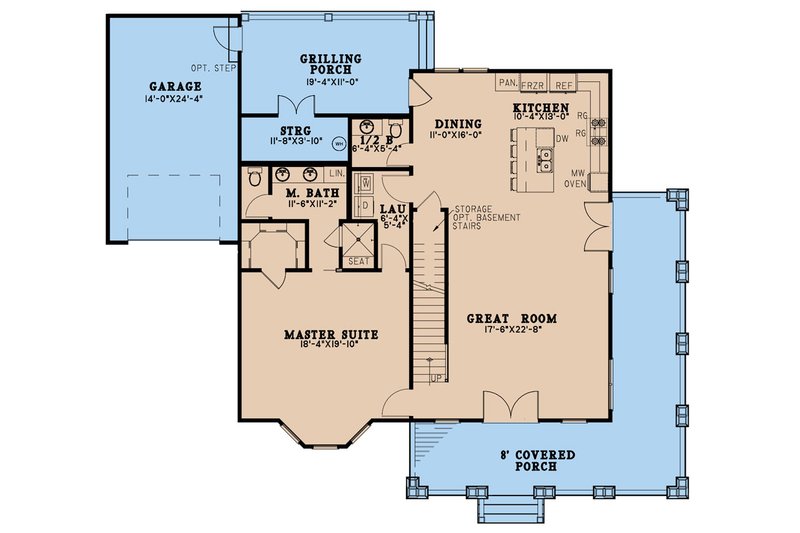 Dream House Plan - Floor Plan - Main Floor for Craftsman House Plan #923-240 - 3 bed, 2.5 bath