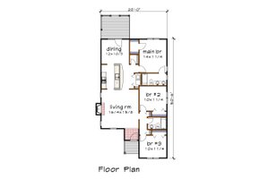 Floor Plan - Main Floor for Southern House Plan #79-161 - 3 bed, 2 bath