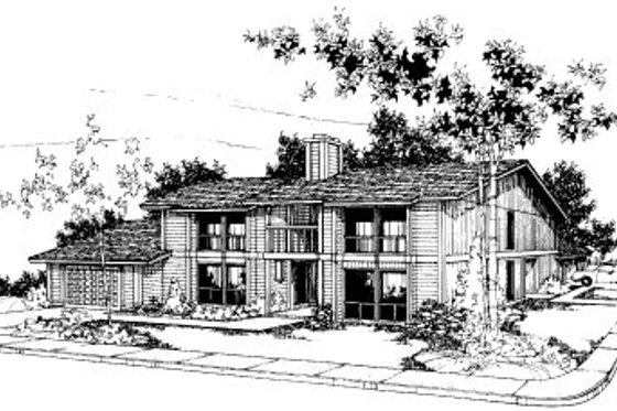 Exterior - Front Elevation House Plan #303-208 - 2 bed, 1.5 bath