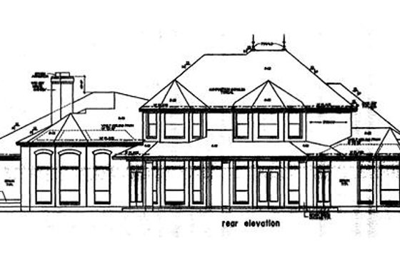 Exterior - Rear Elevation for European House Plan #411-520 - 4 bed, 4.5 bath