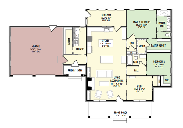 Farmhouse Floor Plan - Main Floor Plan #1092-66