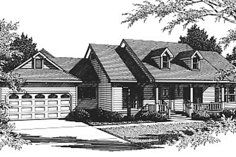 House Blueprint - Southern Exterior - Front Elevation Plan #14-102
