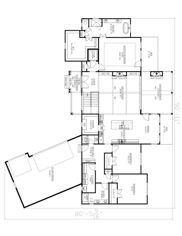 House Blueprint - Craftsman Floor Plan - Main Floor Plan #437-132