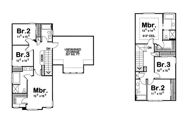 Cottage Floor Plan - Upper Floor Plan #20-1355