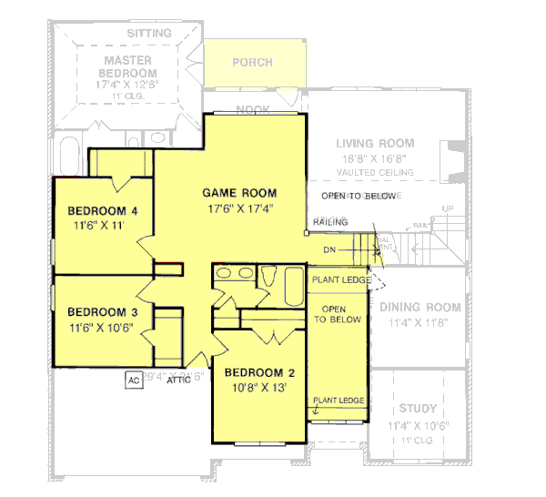 Traditional Floor Plan - Upper Floor Plan #20-1292
