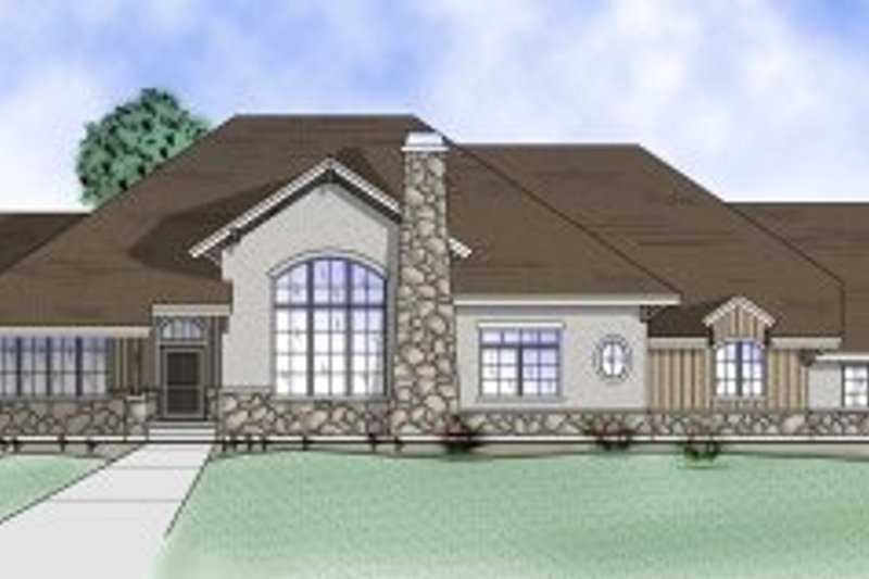 Architectural House Design - Adobe / Southwestern Exterior - Front Elevation Plan #5-151