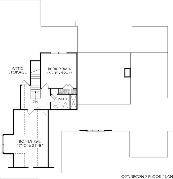 Ranch Floor Plan - Upper Floor Plan #927-1030